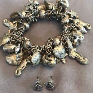Seashell bracelet and earrings